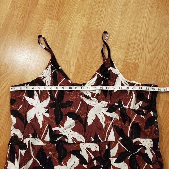 BP. Leaf Print Wrap Front Linen Blend Romper sz 4X - Picture 9 of 11